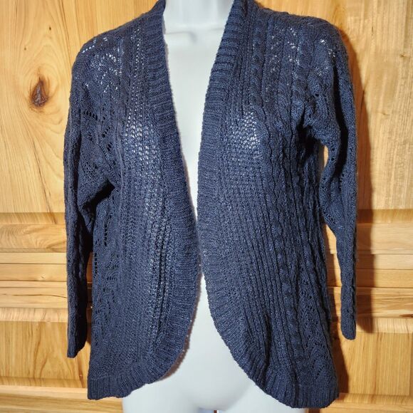2 Sweater Shawls – Women’s Small | Basic Editions | Blue & Gray | Knit Bundle - Picture 3 of 10